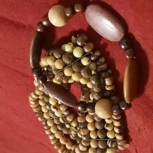 2 expandable wooden beaded bracelets. Lightweight